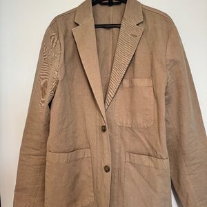 J Crew Tan Blazer with Patch Pockets